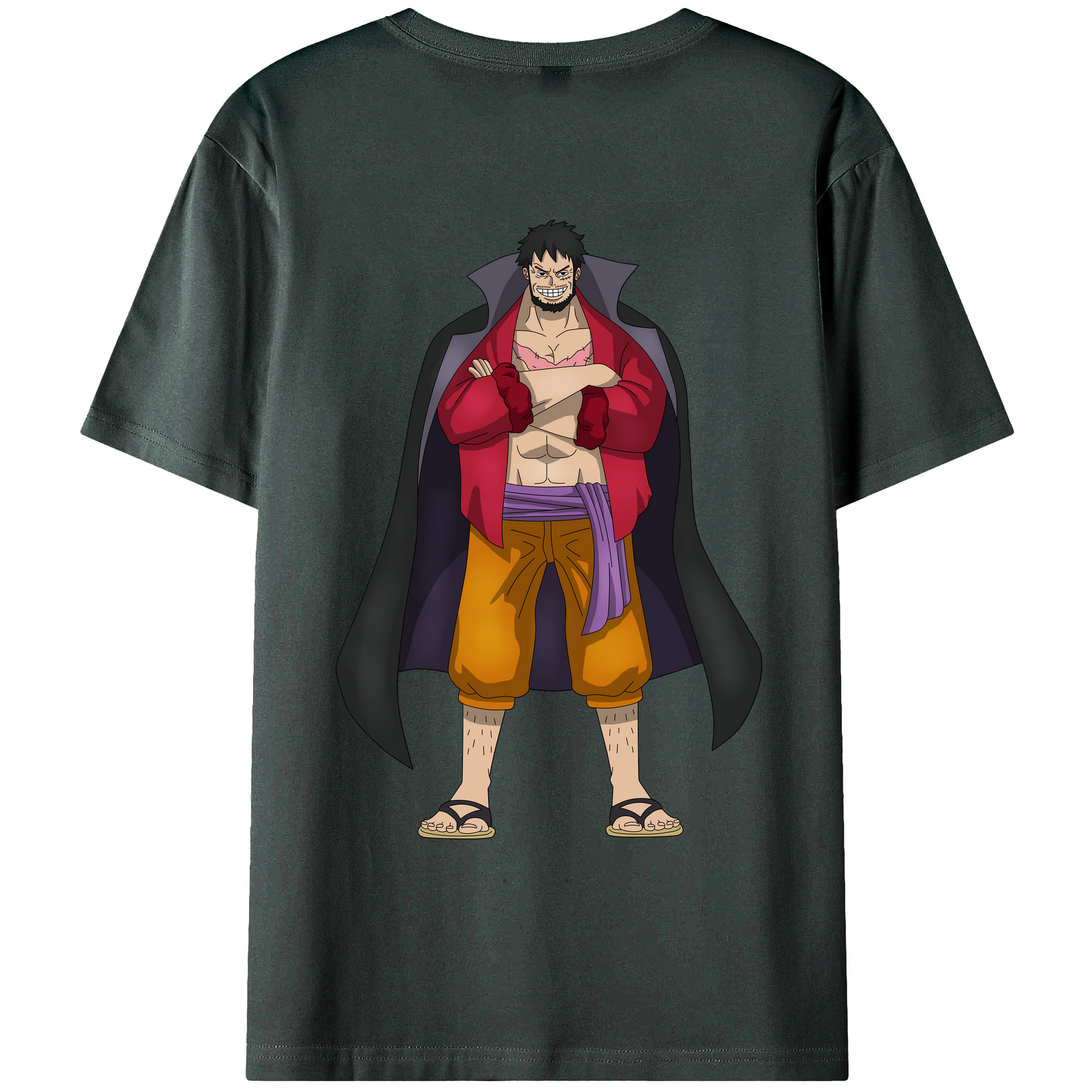 ワンピース モンキー・D・ルフィ ONE PIECE Monkey D. Luffy 綿100％ メンズ半袖Tシャツ（バックプリント） 通気性